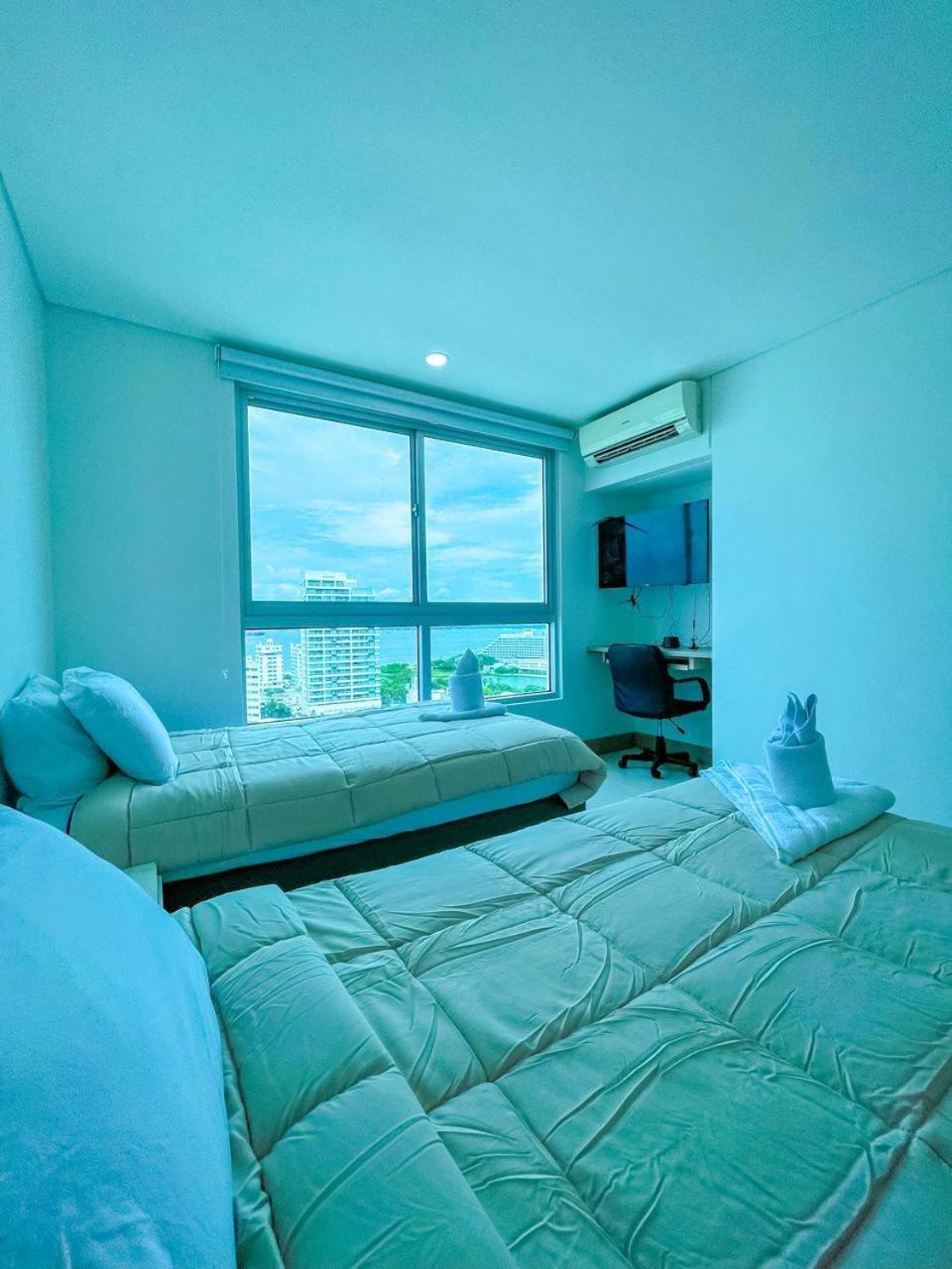 Apartment 2p1-al De 2 Alcobas Frente Al Mar Con Aire Acondicionado Y Wifi