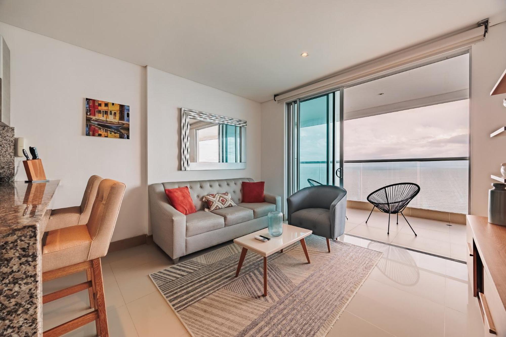 Magnifico Apto De 1 Habitacion Con Vista Inmejorable Al Mar En Bocagrande Apartamento *