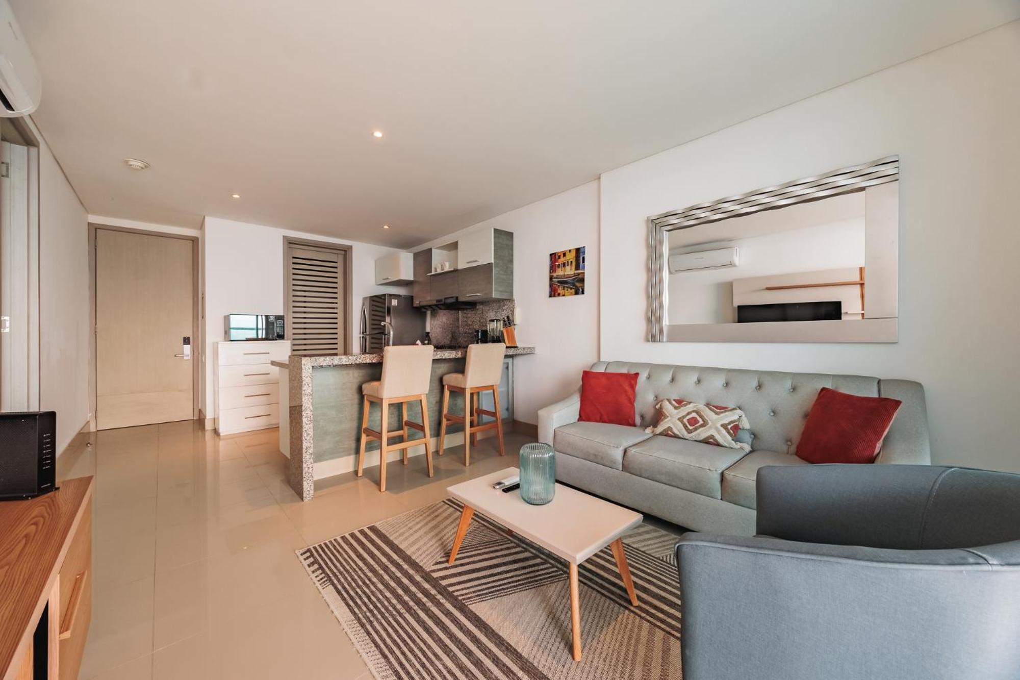 Magnifico Apto De 1 Habitacion Con Vista Inmejorable Al Mar En Bocagrande Cartagena