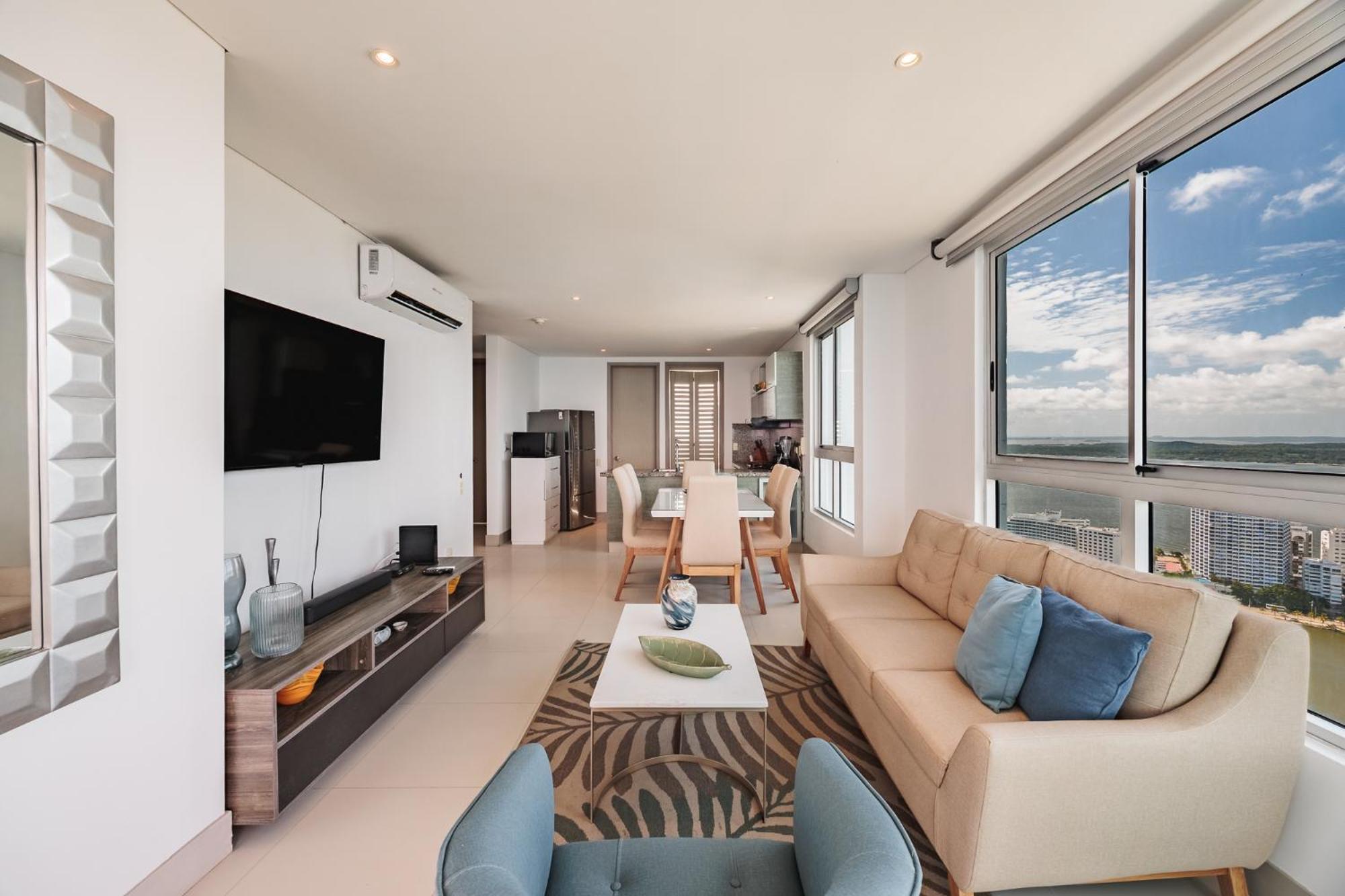 Apto De 2 Con Imponente Vista Al Mar En Bocagrande * Cartagena