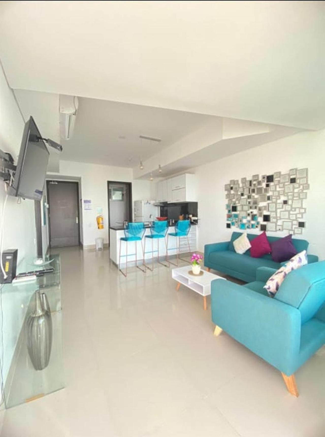 1pe-al De 1 Alcoba Frente Al Mar Con Aire Acondicionado, Piscina Y Wifi Apartamento
